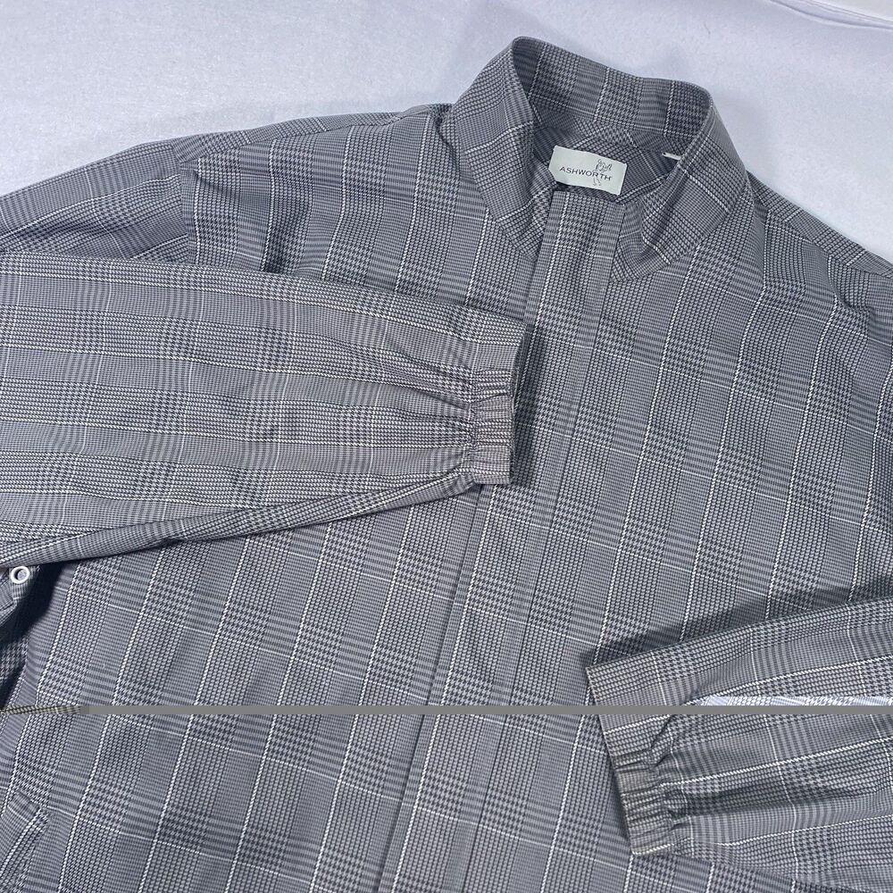 Ashworth Mens Jacket Outdoor XL Full Zip Water Resistant Lightweight Houndstooth